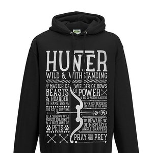 World of Warcraft / WoW inspirierter Hoodie - HUNTER Edition - Unisex / Herren / Damen / - Schwarz