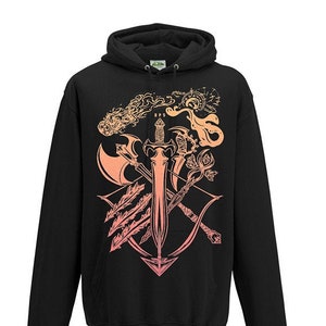 World of Warcraft / WoW / Rpg inspired Hoodie - DPS Emblem Edition - Unisex / Mens / Ladies / Black / D&D / FFXIV / ESO / Damage Dealer