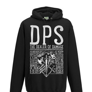 World of Warcraft / WoW / Rpg inspired Hoodie - DPS Edition - Unisex / Mens / Ladies / Black / D&D / FFXIV / ESO / Damage Dealer