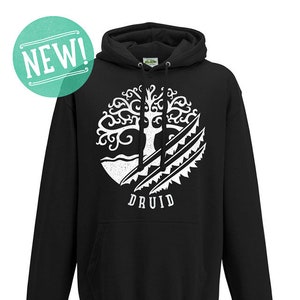 World of Warcraft / WoW inspired Hoodie - DRUID &#39;Symbol Variant&#39; Edition - Unisex / Mens / Ladies / - Black