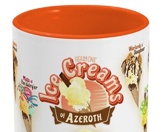 World of Warcraft / WoW inspired Mug - ICE CREAM Edition - 11oz Two Toned Ceramic Mug