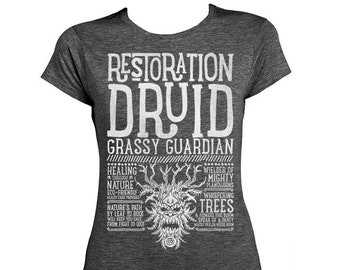 World of Warcraft / WoW inspiriertes Damen Fitted T-Shirt - RESTORATION DRUID Edition - Dark Heather