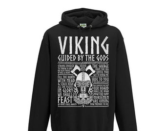 VIKING Hoodie - Colección 'Vikings' - Unisex / Hombre / Damas / Vikingos / Mitología Nórdica / Nórdica - Negro