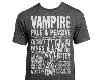 VAMPIRE T-shirt - 'Monsters' Collection - Unisex / Mens / Ladies / Halloween - Dark Heather