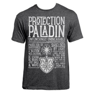 World of Warcraft / WoW inspired T-shirt - PROTECTION PALADIN Edition - Unisex / Mens / Ladies / - Dark Heather