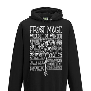 World of Warcraft / WoW inspired Hoodie - FROST MAGE Edition - Unisex / Mens / Ladies / - Black