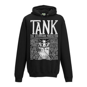 World of Warcraft / WoW / Rpg inspired Hoodie - TANK Edition - Unisex / Mens / Ladies / Black / D&D / FFXIV / ESO / DnD