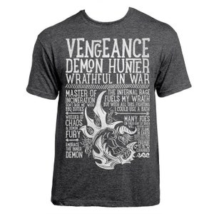World of Warcraft / WoW inspired T-shirt - VENGEANCE DEMON HUNTER Edition - Unisex / Mens / Ladies / - Dark Heather