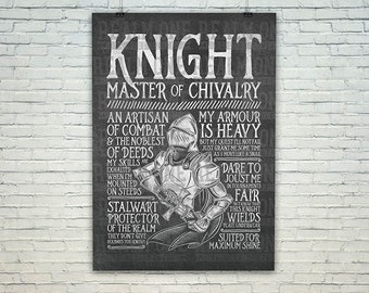 KNIGHT Poster Art Print XL - 'Medieval' Collection - Multiple Size Available