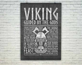 VIKING Poster - 'Vikings' Collection - Multiple Size Available - Vikings / Nordic / Norse Mythology inspired - B&W