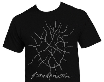 Frankenstein Herz T-shirt - Unisex / Herren schwarzes T-Shirt (andere Farben erhältlich) - 'Monsters' Kollektion - Geschenk für Geeks, Gothics & Untote