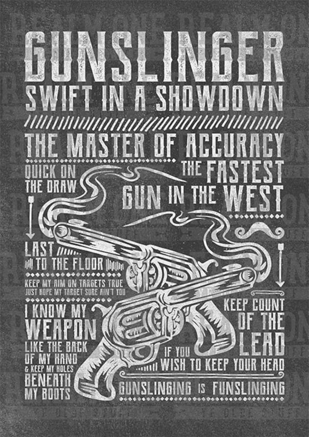GUNSLINGER Art Print 'wild West' Collection A4 - Etsy