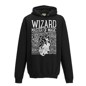 WIZARD / D&D / Dungeons and Dragons inspired Hoodie - Black / Unisex / Mens / DnD / TTRPG / Game Master