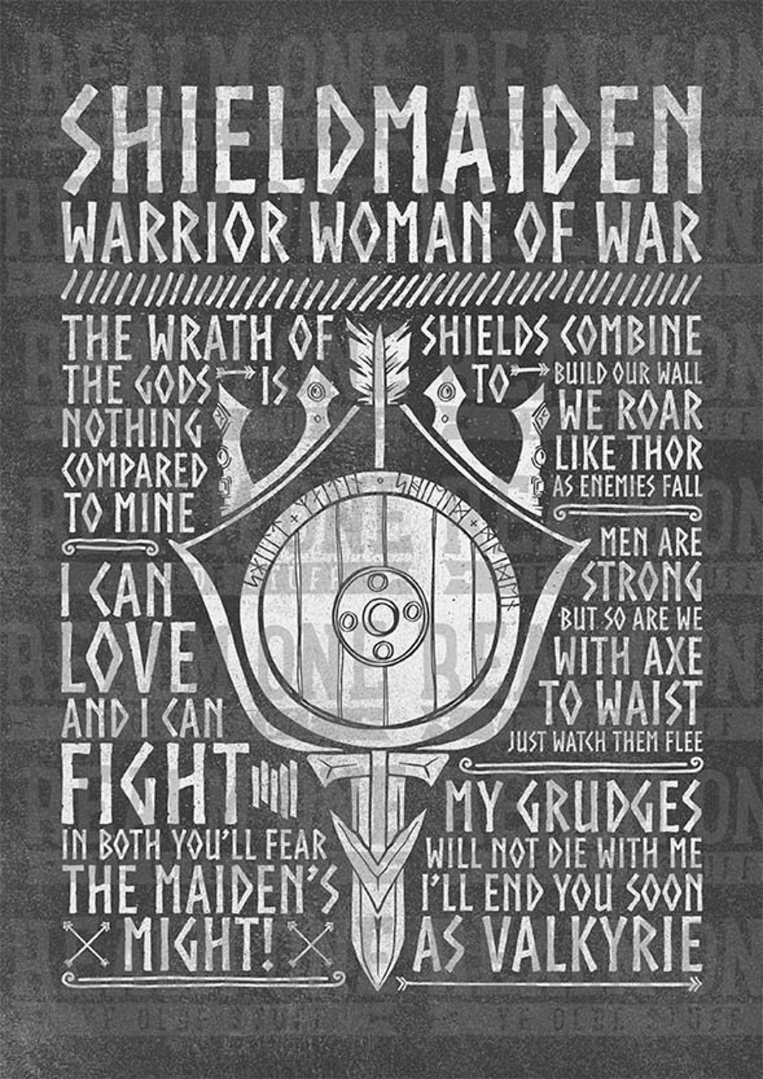 Norse Mythology Viking Shieldmaiden, Shieldmaiden Wall Decor, Vikings,  Viking Wall Art, Viking Wall Decor, Viking Mural, Photographic Print by  Wildchagapicker