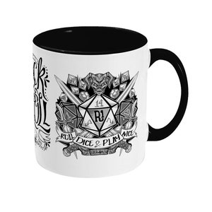D&D / DnD / Dungeons and Dragons / TTRPG inspired Mug v1 - 11oz Two Toned Ceramic Mug