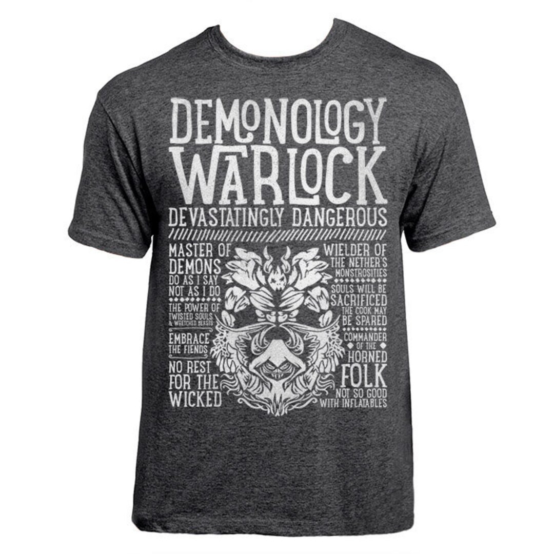 World of Warcraft / Wow Inspired T-shirt DEMONOLOGY WARLOCK Edition ...