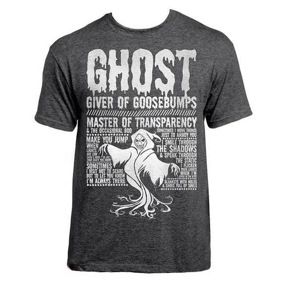 GHOST T-shirt - 'Monsters' Collection - Unisex / Mens / Ladies / Halloween - Dark Heather