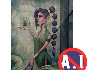 Charakter Kunst im Tarot Stil Präsentation Geschenk Set - D & D - Dungeons and Dragons - TTRPG - Tabletop - KEINE AI - Benutzerdefinierte Handgezeichnete digitale Kunst.