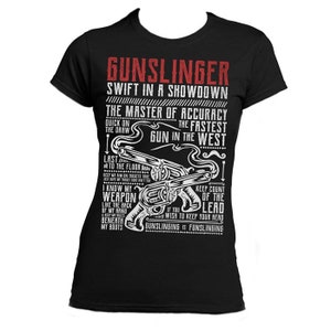GUNSLINGER Ladies T-shirt 'Wild West' Collection Dark Heather image 2