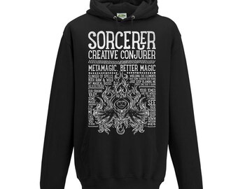 ZAUBERER / D&D / Dungeons and Dragons inspirierter Hoodie - Schwarz / Unisex / Herren / DnD / TTRPG / Game Master