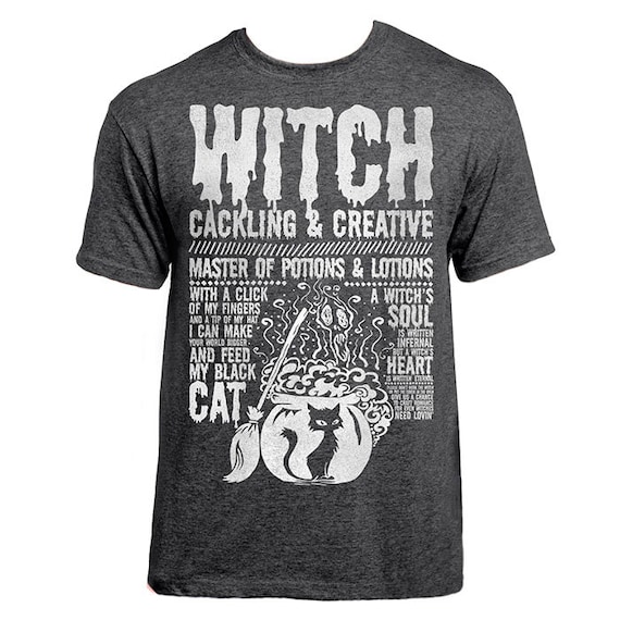 WITCH T-shirt - 'Monsters' Collection - Unisex / Mens / Ladies / Halloween - Dark Heather