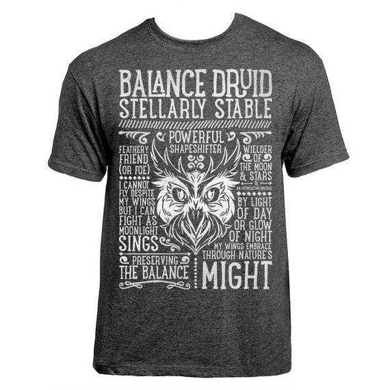 World of Warcraft Wow Inspired T-shirt BALANCE DRUID Edition