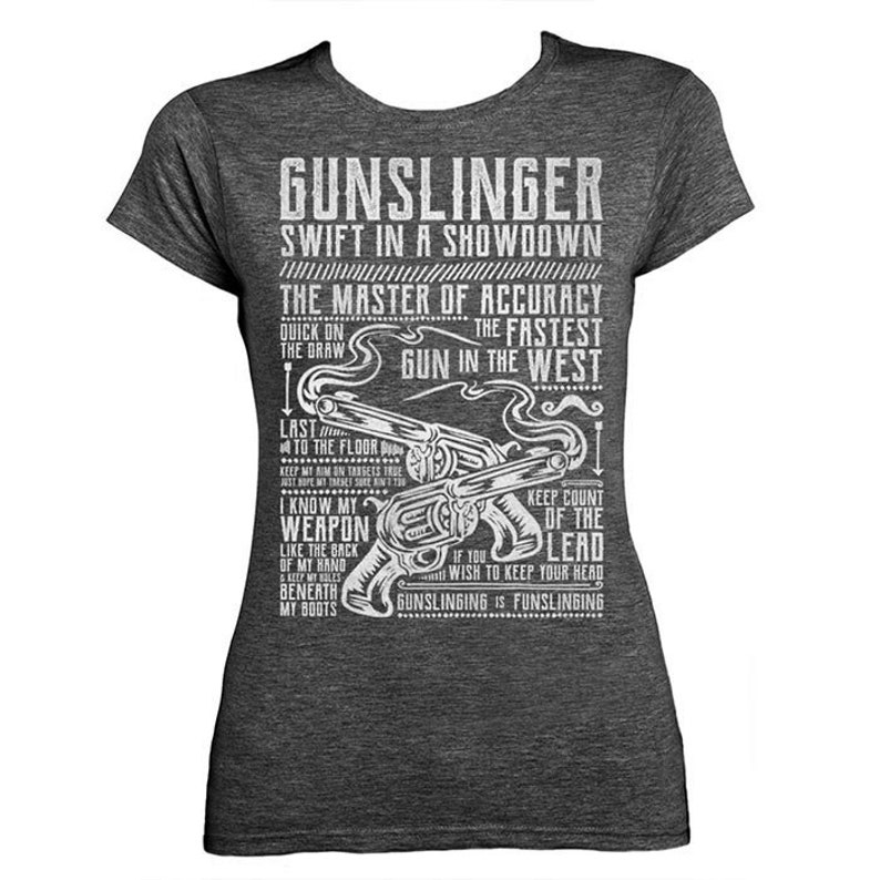 GUNSLINGER Ladies T-shirt 'Wild West' Collection Dark Heather image 1
