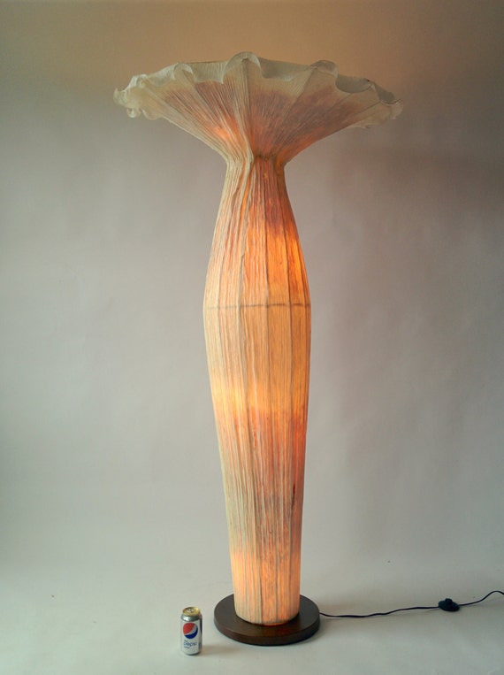 68 In Massive Sculptural Floor Lamp Made Of Fabric On A Steel 68 In Massive Sculptural Floor Lamp, Sculptural Floor Lamp