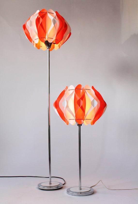 Floor Table Lamp With Colorfull Plastic Diffuser Vintage Colorfull Plastic Diffuser Vintage, Floor Lamp Diffuser Plastic