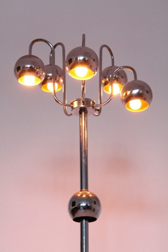 5 Arm Floor Lamp Chrome Eyeball Space Age Retro Vintage Mid Image 0