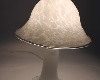 18 in. MOTTLED  MURANO TABLE lamp vintage mid century all glass table lamp Italia 1980 era