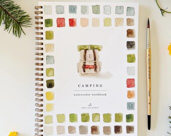 camping watercolor workbook