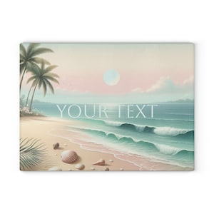 Personalized Beach Glass Cutting Board, Custom Kitchen Accessories, Housewarming Gift, Glass, Wedding Gift, Birthday Gift, Beach House
