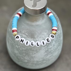 Phillies Clay Heishi Bead Bracelet, Go Phils, Philadelphia Phillies, Philly Phanatic, Baseball, Game Day, Gift for her him, Philly Sports