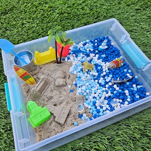 Beach Sensory Bin, Ocean Sensory Bin, Ocean Animals, Sensory Activity, Sensory Bin, Kids Activity, Montessori