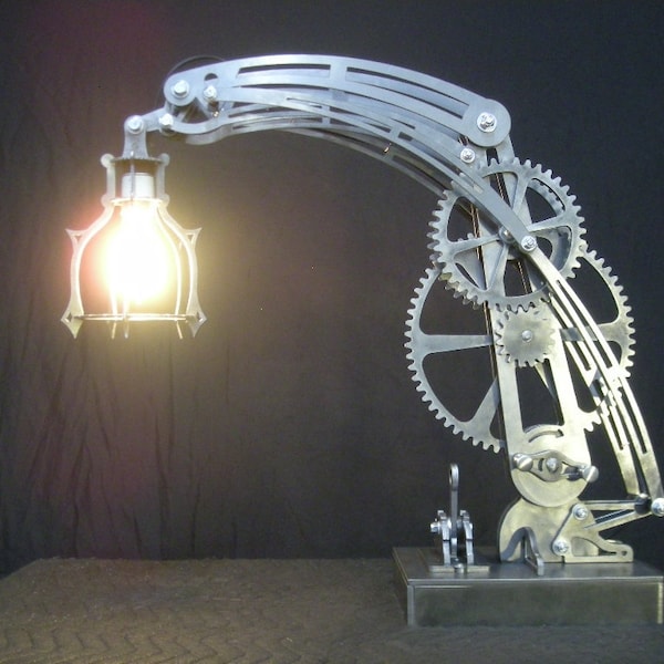 Steampunk steel desk lamp dxf and svg files for CNC plasma cutting