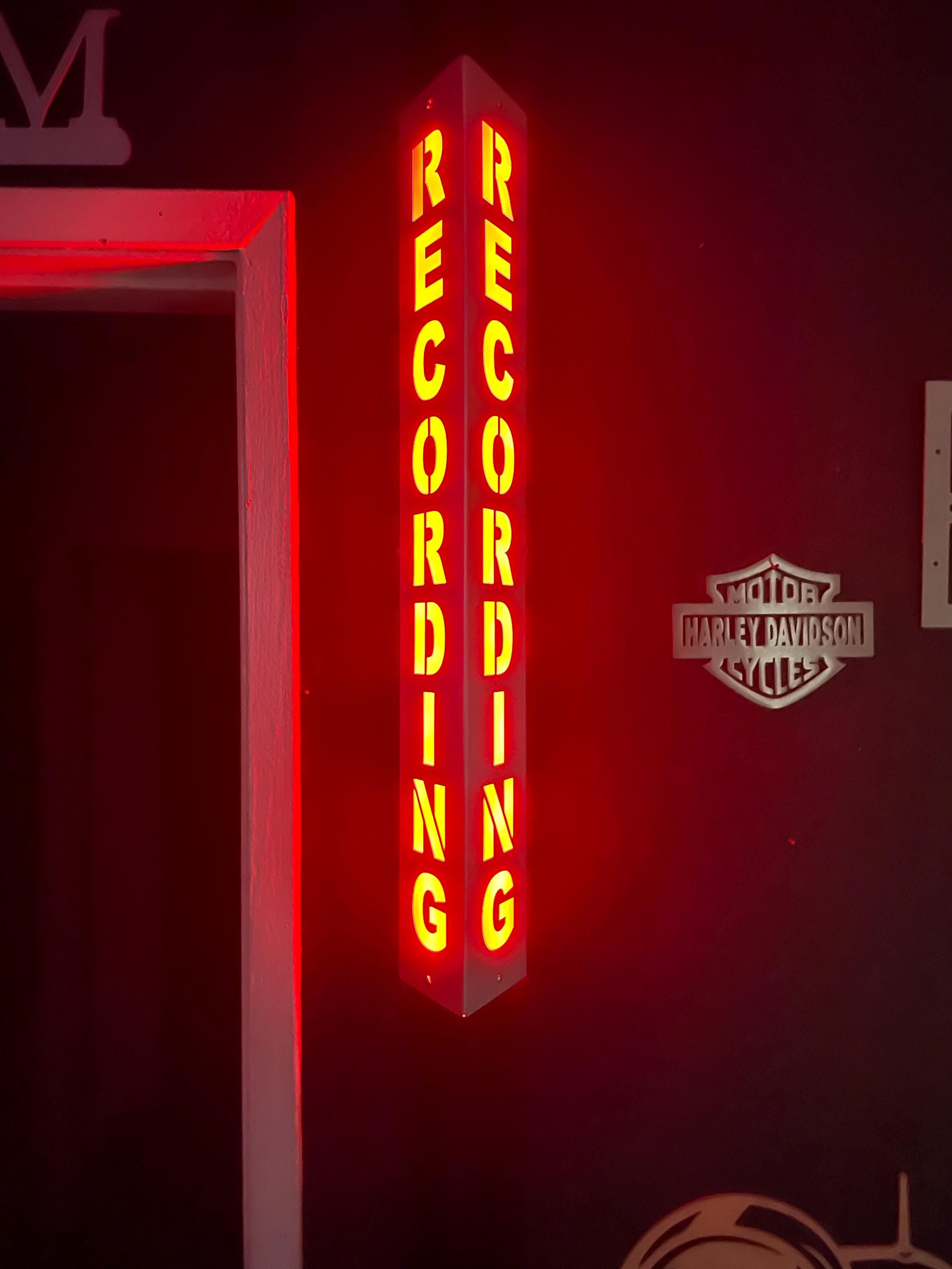 Sign Sconce RECORDING Lighted Sign. 24 Inch Wall Sconce. All Aluminum. 120V. With ...