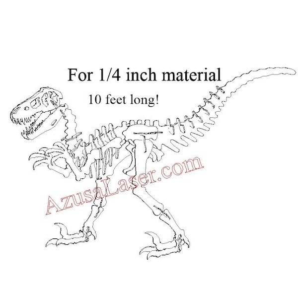 Dinosaur .dxf file for CNC cutting. Designed for 1/4 in. thick steel.