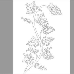 Weinreben mit Trauben .dxf Format ClipArt für CNC-Plasmaschneiden
