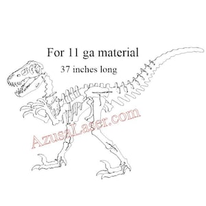Raptor (Velociraptor) Dinosaurier .dxf und SVG Format Dateien. 11ga Layout und Schachtelung. Bild 1