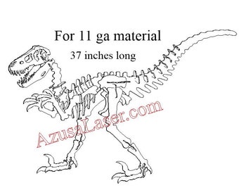 Raptor (Velociraptor) Dinosaur .dxf and SVG format files. 11 ga layout and nesting.