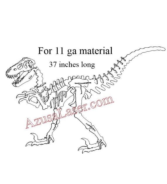 Raptor (Velociraptor) Dinosaur .dxf and SVG format files. 11 ga layout and nesting.