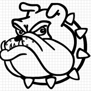 Bulldog dxf file for cnc cutting. University of Redlands style