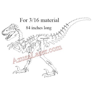 Dinosaur dxf file. Scaled for 3/16ths material. 84 inches long!