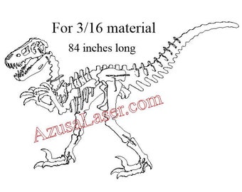 Dinosaur dxf file. Scaled for 3/16ths material. 84 inches long!