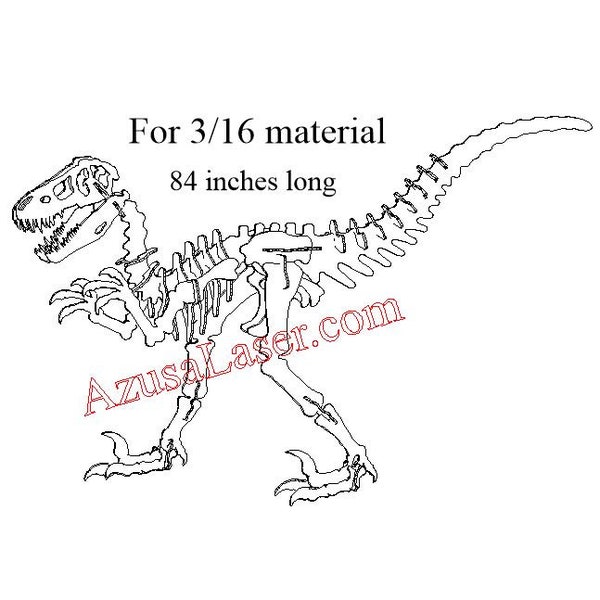 Dinosaur dxf file. Scaled for 3/16ths material. 84 inches long!