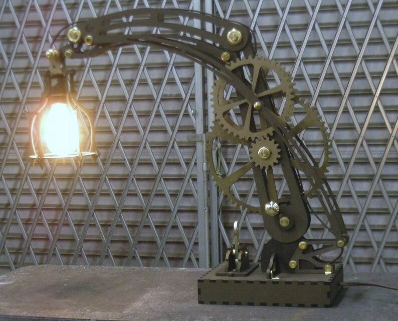 Steampunk Desk Lamp Kit CNC Laser Cut Parts MDF Industrial Etsy