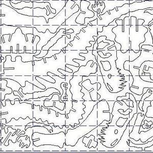 Paper pattern download. DYI dinosaur project for tracing on to wood, 54 pages 8-1/2 by 11 in. PDF format