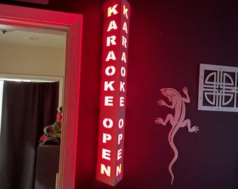 KARAOKE OPEN lighted sign. 24 inch. All Aluminum. 120V. With remote and phone app.
