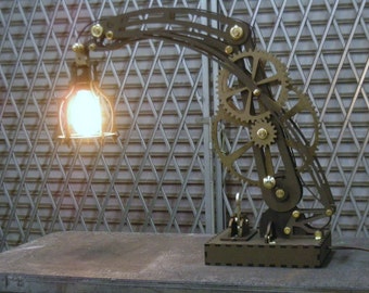 steam punk wood lamp file for laser cutting dxf and svg